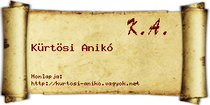 Kürtösi Anikó névjegykártya